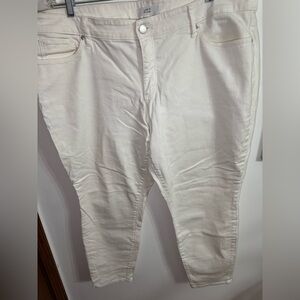 LOFT Plus Women's Cream Skinny Jeans